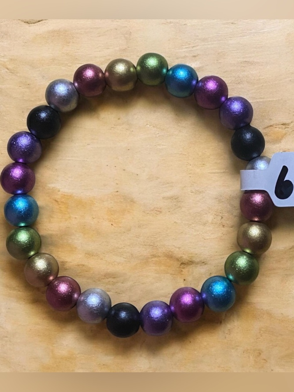 Matte Metallic Multicolor Beaded Bracelet